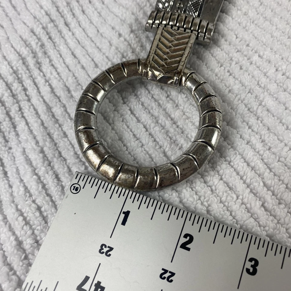 Chicos Belt Womens One Size Black Silver Tone Ring Buckle Stretch Western Boho - Image 3 of 4