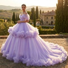 Tiered Off the Shoulder Quinceanera Dresses for 15 Pleated Tulle Lace up dresses