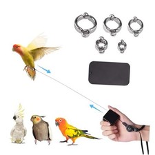 Bird Leash, with 5 Different Size Foot Ring and Feeder Box, Retractable 6.5FT
