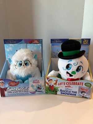Elf On The Shelf Razzle the Snowman & Snobiggie Little Grunt Yeti Plush & Books