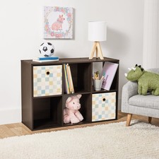 6-Cube Storage Organizer Bookcase, Espresso