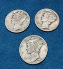 1924, 1944 - D, and 1944 10C Mercury Dimes 90% Silver Lot Of 3