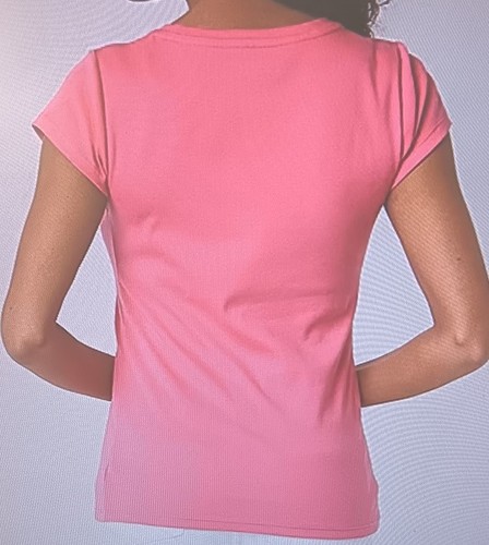 2 Liz Claiborne V-Neck Tee Tops 5X Rapture Rose & Bold Blue New w/Tags - Picture 6 of 8