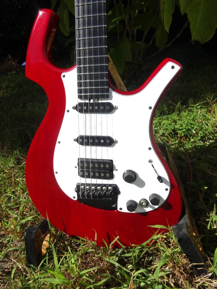 Early USA Parker Nitefly NFV2 Transparent Red Electric Guitar w OEM Gig Bag - Image 4 of 4