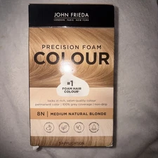 John Frieda Precision Foam Hair Color 8N Medium Natural Blonde Mess Free Kit
