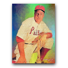 Richie Ashburn #19 Art Card Limited 32/50 Vela Signed (Philadelphia Phillies)