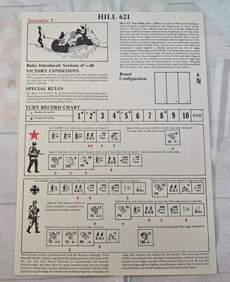 Avalon Hill Squad Leader 4th Ed Board Game SCENARIO 5/11 Game Card Only