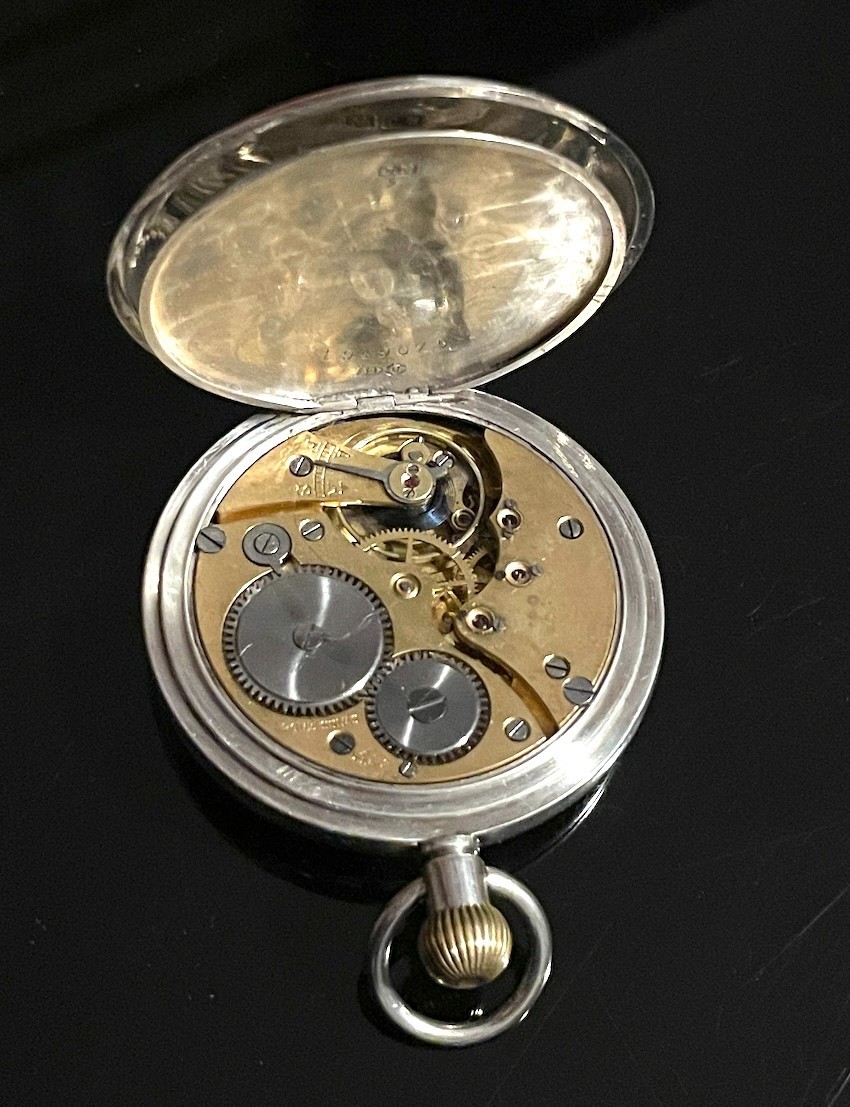Swiss Made Half Hunter Solid Silver Pocket Watch … - image 4