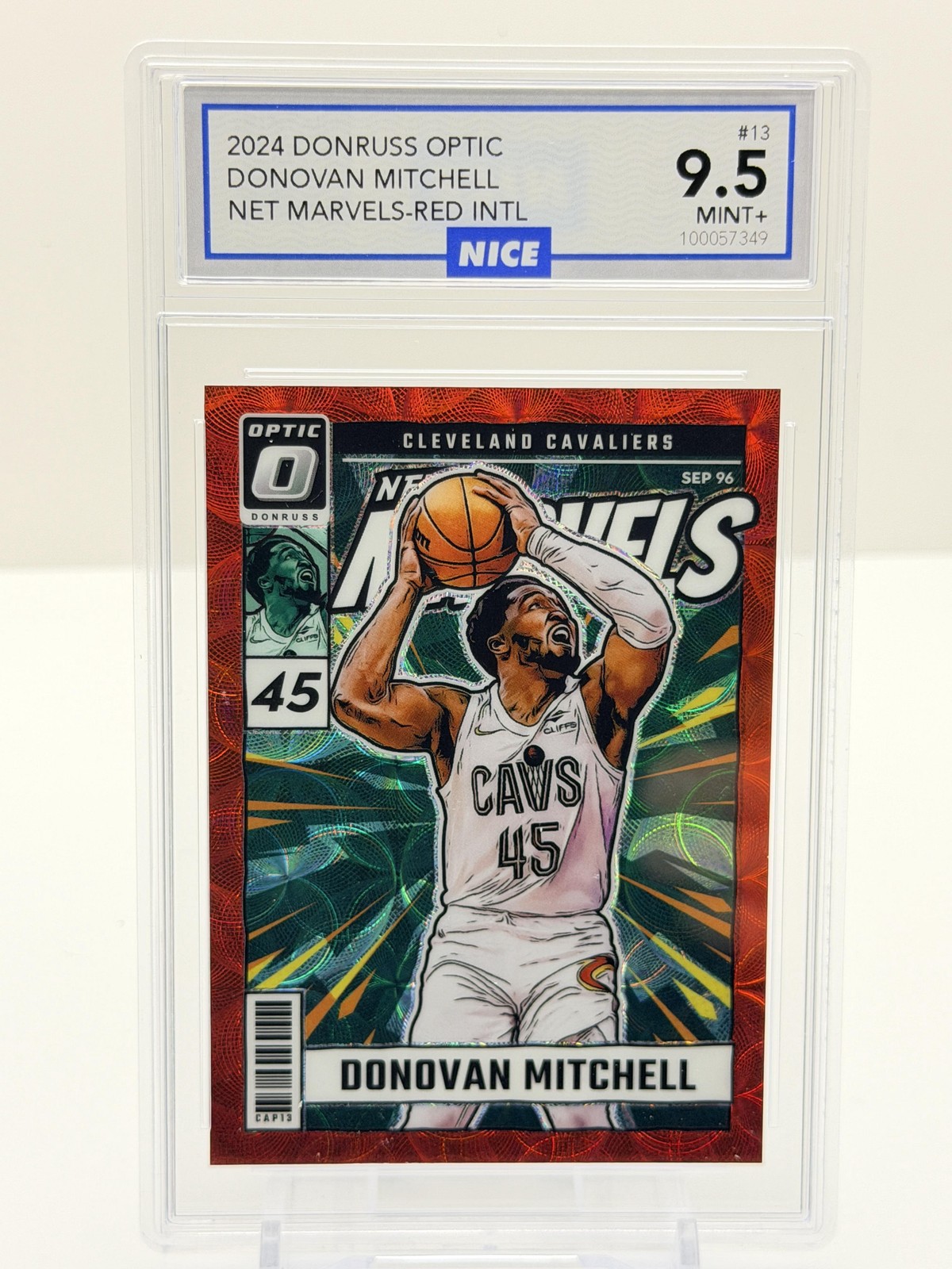 NICE 9.5 Mint Donovan Mitchell 2024-25 Net Marvels Red International #13 Graded