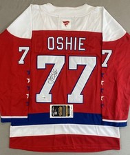 WASHINGTON CAPITALS- TJ OSHIE AUTOGRAPH #77 RED FANATICS JERSEY JSA CI33478