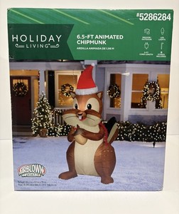 Rare Christmas 6.5-ft Chipmunk Animatronic Lighted Inflatable Holiday Living