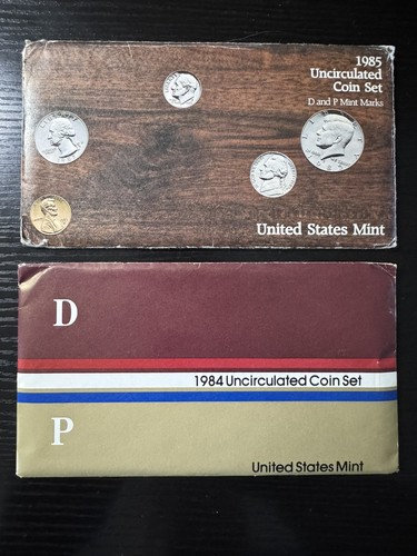 US Mint - United States Mint - 1984 PD & 1985 PD - Uncirculated Coins - Cello - Picture 2 of 8