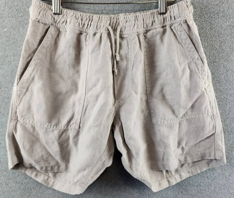 The Men's Store at Bloomingdale's Solid Linen 7" Shorts 33 Sand Elastic Waist