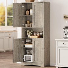 70in Tall Kitchen Pantry Cabinet Storage Cabinet with Doors Adjustable Shelve