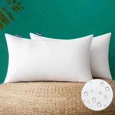 Pack of 2 14x22 Inch Outdoor Pillow Inserts Waterproof Decorative Throw Pillo...
