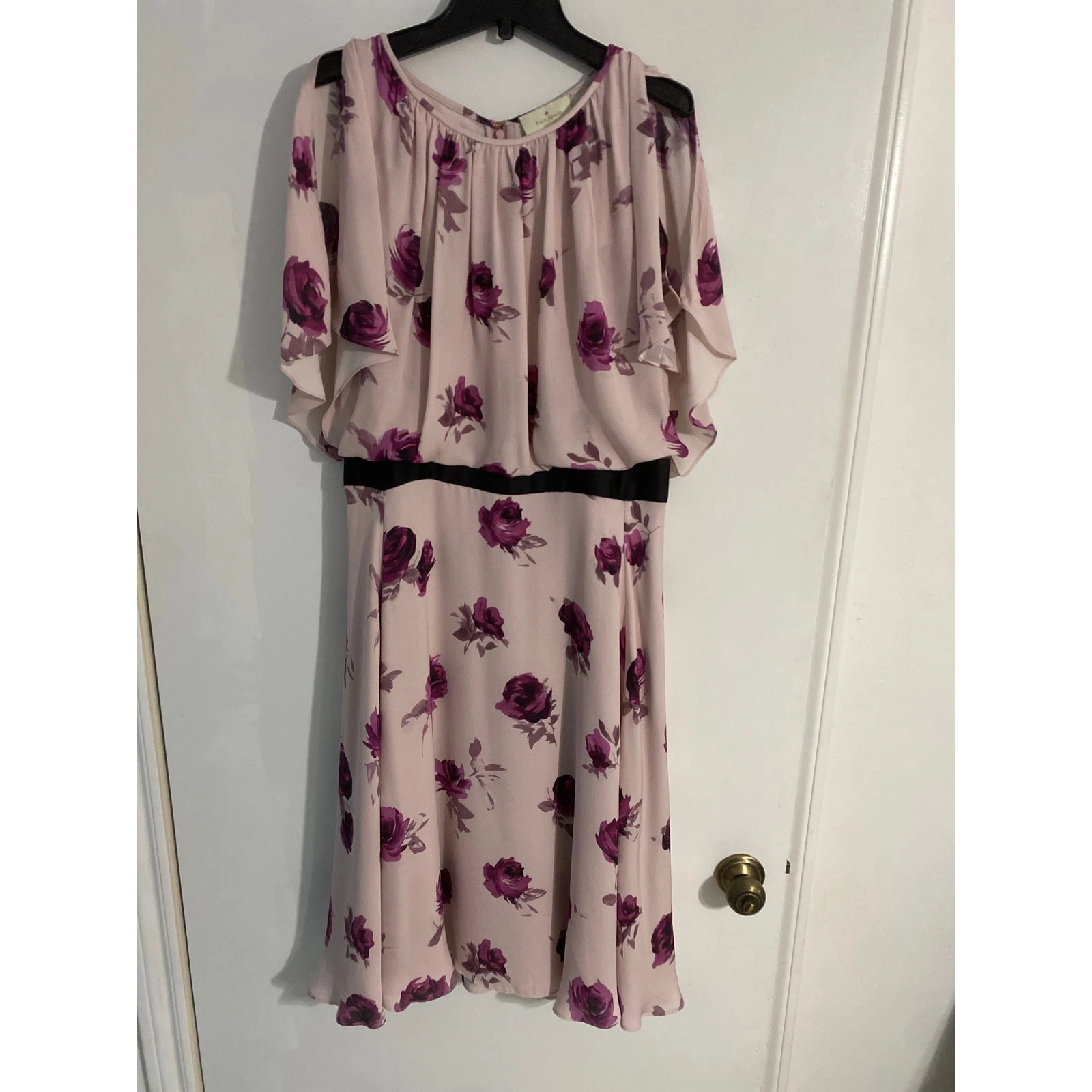 Abito midi donna Kate Spade New York encore rose taglia 12 rosa seta floreale