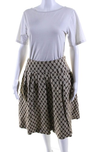 Tracy Reese Womens Wool Spotted High Rise Zip Up A-Line Skirt Brown Size 4 - Picture 2 of 6
