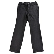 Members Mark Womens Straight Jeans Size 12 Black Dark Wash Stretch Denim
