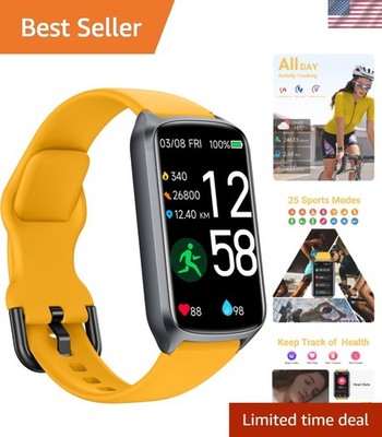 5ATM Waterproof Smartwatch with 24/7 Heart Rate & Sleep Tracking - Lemon Yellow