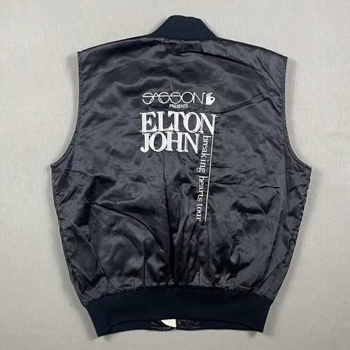 VTG Elton John Tour Merch Breaking Hearts Vest Size Medium 80s Sasson 1980s RARE - Picture 3 of 16