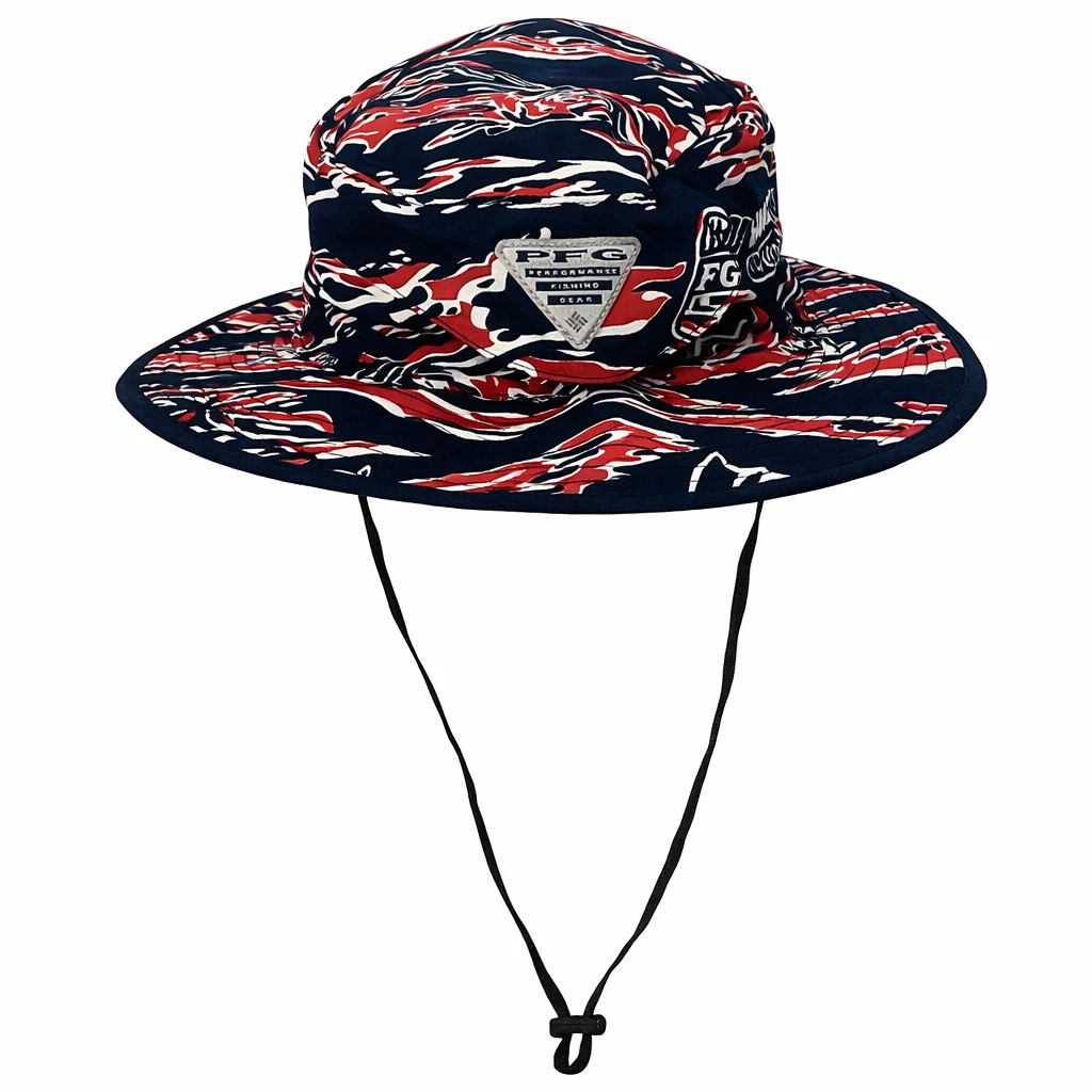 Columbia PFG Super Backcast Booney Hat L XL CU0242 697 Red Blue UPF New With Tag