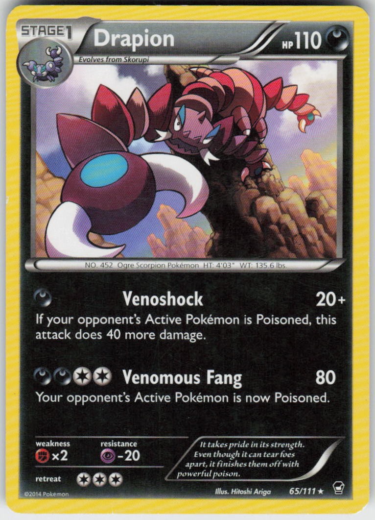 DRAPION 65/111 FURIOUS FISTS POKEMON RARE MP