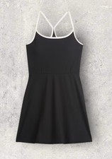 New! GAPfit Recycled Studio Ruched Athletic Tennis Dress Black Womens Size Large