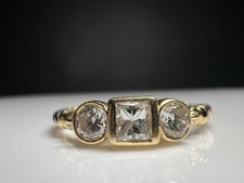 18K 750 Gold Damenring 3x Diamanten Tricolor 18K Ladies Tricolor Ring RG 60