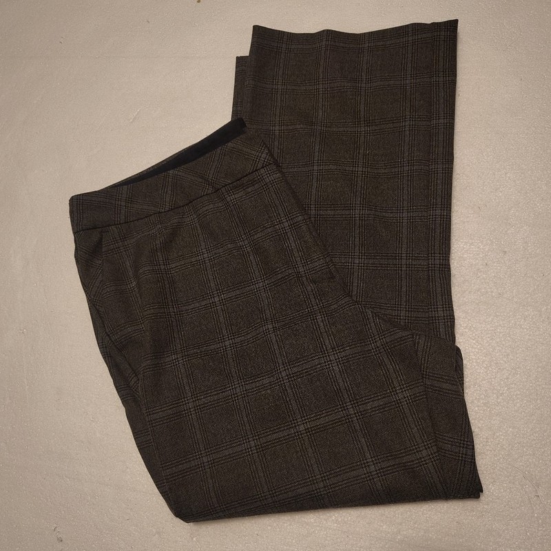 Talbots Womens Heritage  Plaid Checkered High-Waist Trousers With Zip Sz 14 W