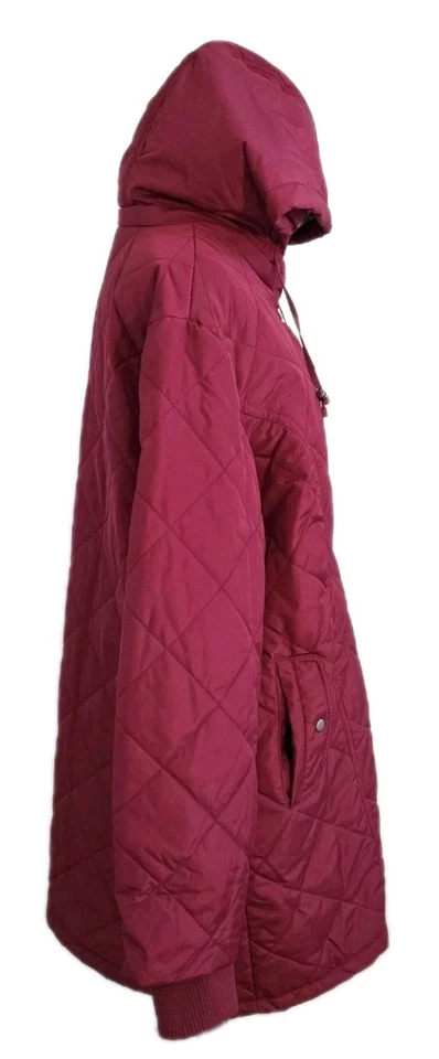 Chaqueta Parka Blair Rushmore Acolchada Puffer Para Mujer Vino Capucha Desmontable Talla XL Foto 2 de 4
