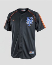 Nike MLB New York Mets Black Alternate Jersey Youth Medium 12/14 Genuine A13
