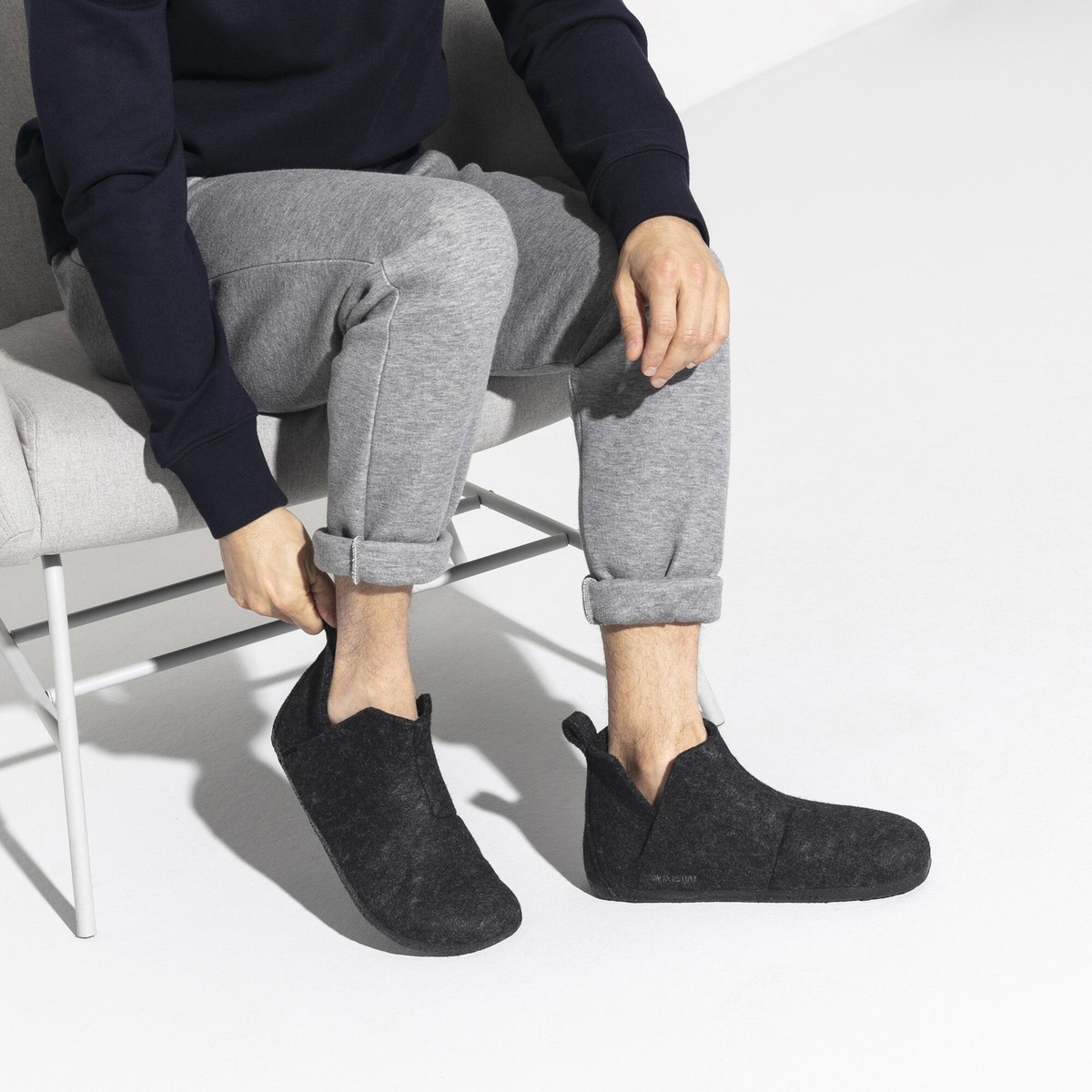 BIRKENSTOCK ANDERMATT ANTHRACITE MEDIUM/NARROW WIDTH WOOL 