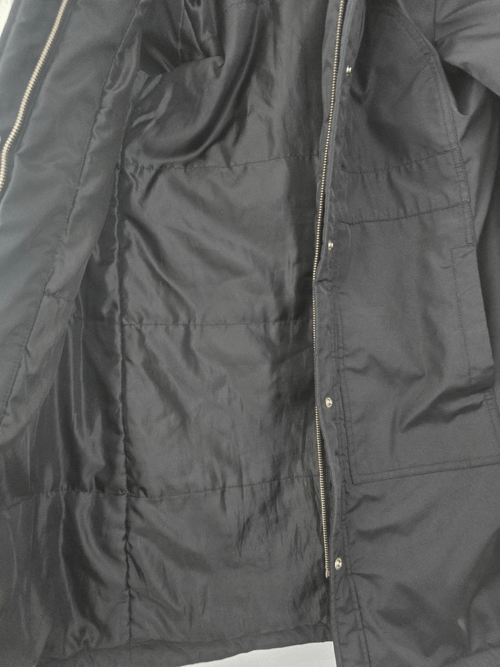 Cappotto donna lungo invernale Michael Kors giacca cappuccio zip nero taglia large
