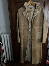Rare Guess Vintage Y2k Tan Camel Suede/leather Long Lined Coat-small/s-euc