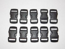 10 - 5/8" Side Release Contoured Plastic Buckles for Paracord Bracelets Black