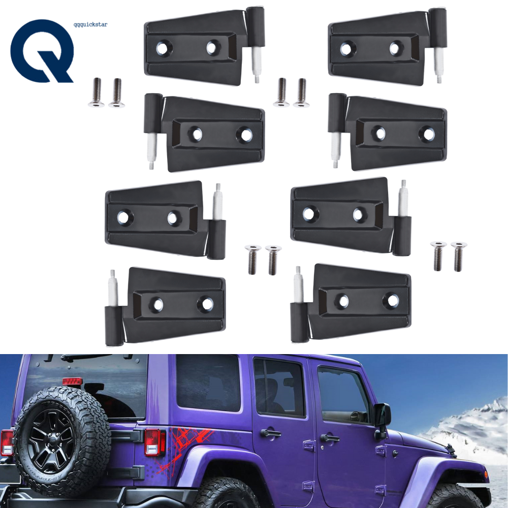 For 07-18 Jeep Wrangler Unlimited JK Black Door Hinges Set of 4 Aluminum  Alloy | eBay