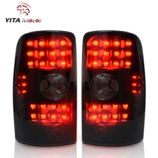 Pair LED Tail Lights For 00-06 Chevy Suburban 1500 2500 Tahoe Yukon Black Smoke