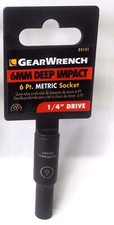 Gearwrench 84141 1/4" Drive 6 Point Deep Impact Socket 6mm