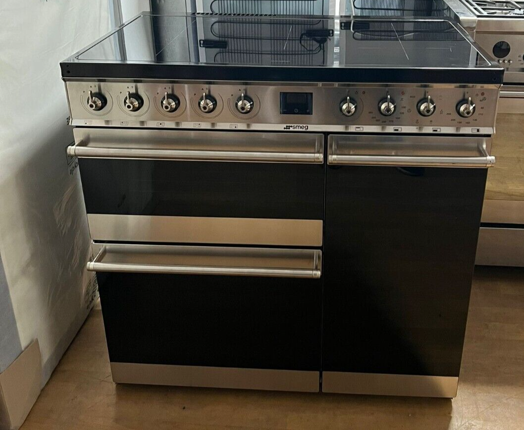 Smeg Symphony 90cm Electric Induction Range Cooker In Stainless Steel
