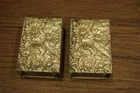 2 Vintage S. Kirk & Son Sterling Silver Repousse Floral Match Box Holder  Safe