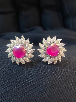 Boucles D'Oreilles 14 Carats Or Jaune Avec Diamants 0.46ct - Neuf Sans Emballage