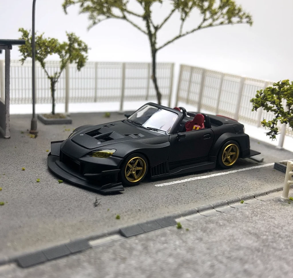 MT 1:64 JDM Black S2000 AP1 JS Racing Sports Model Diecast