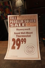 Vintage 1980's Trust Worthy Hardware Ad Poster 13" x 20" Honeywell Thermostat