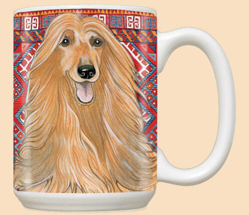 Afghan Hound Ceramic Coffee Mug Tea Cup 15 oz - Picture 1 of 2