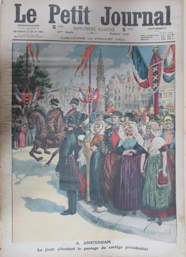 AVIATION MAIL LINER / HOLLAND AMSTERDAM ENGRAVING SMALL NEWSPAPER 1911 - Picture 2 of 2