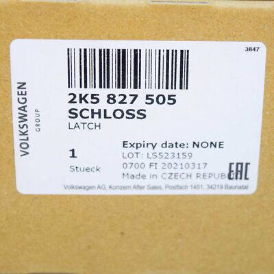 NEW VOLKSWAGEN CADDY 2K TRUNK BOOT LID LOCK 2K5827505 2K5-827-505
