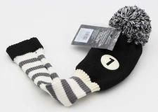 NEW Maxfli Black/White Knit Pom Pom #1 Driver Headcover Golf Club Head Cover