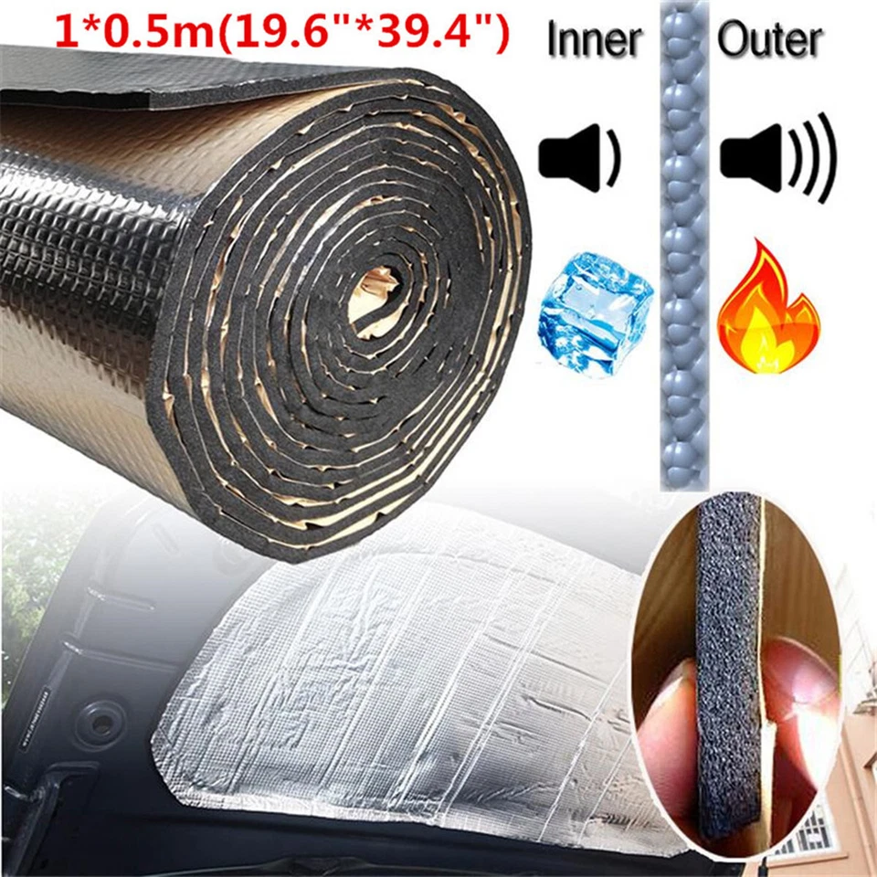10mm Thermal Insulation Mat Sound Deadener Pad Adhesive Heat Shield For Car Hood Foto 4 de 4