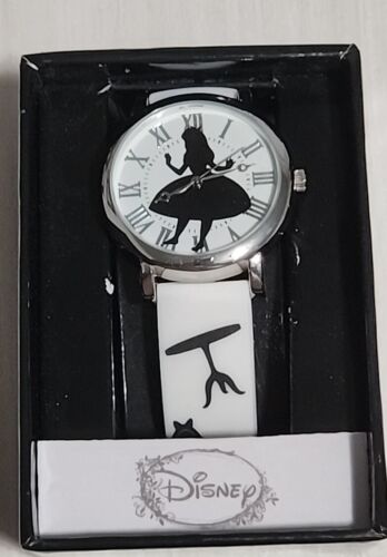 Disney Alice in Wonderland Watch Black White Alice Silhouette Silicone Band - Picture 2 of 10