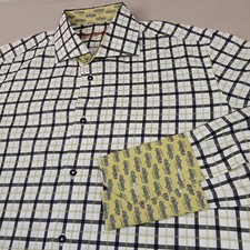 Robert Graham 42 16.5 Large Mens Shirt French Cuff Car Theme 24x28